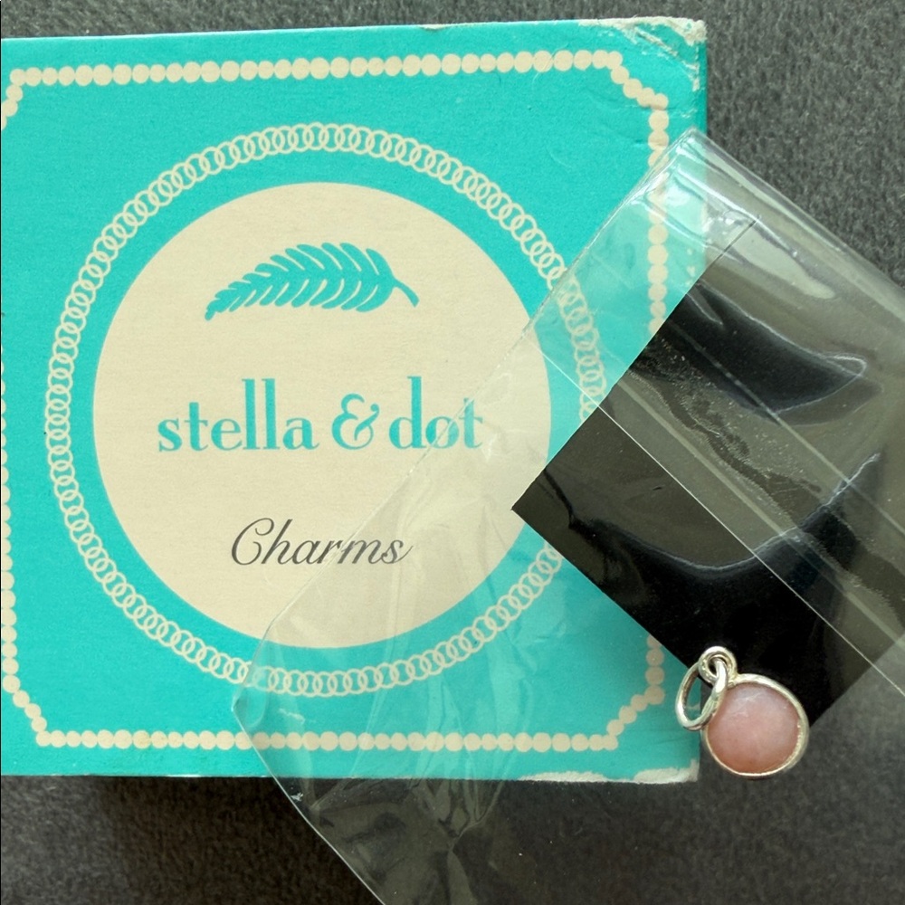 Stella & Dot October Opal & Silver Charm